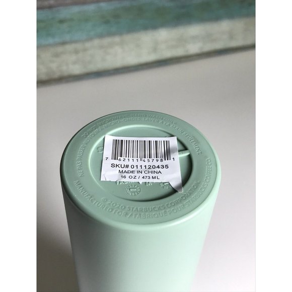 Starbucks 2020 Recycled Eco-friendly Matte Mint Green 16oz Hot Tumbler Used  - Picture 11 of 11